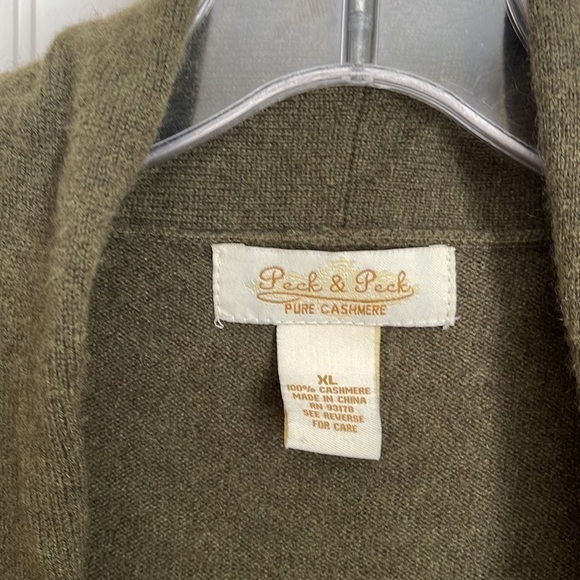 Peck & Peck Olive Green Fringe Sweater - Picture 2 of 4